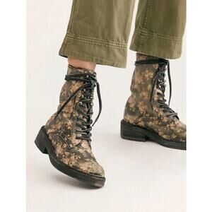 nib FREE PEOPLE sz 36 6 Santa Fe floral leather Boots in black